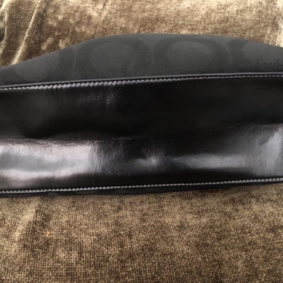 Coach HandbagBlack Canvas w/ signature Coach Pattern - Picture 3 of 10